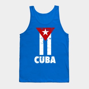 Cuban flag - Bandera de cuba - vintage grunge design Tank Top